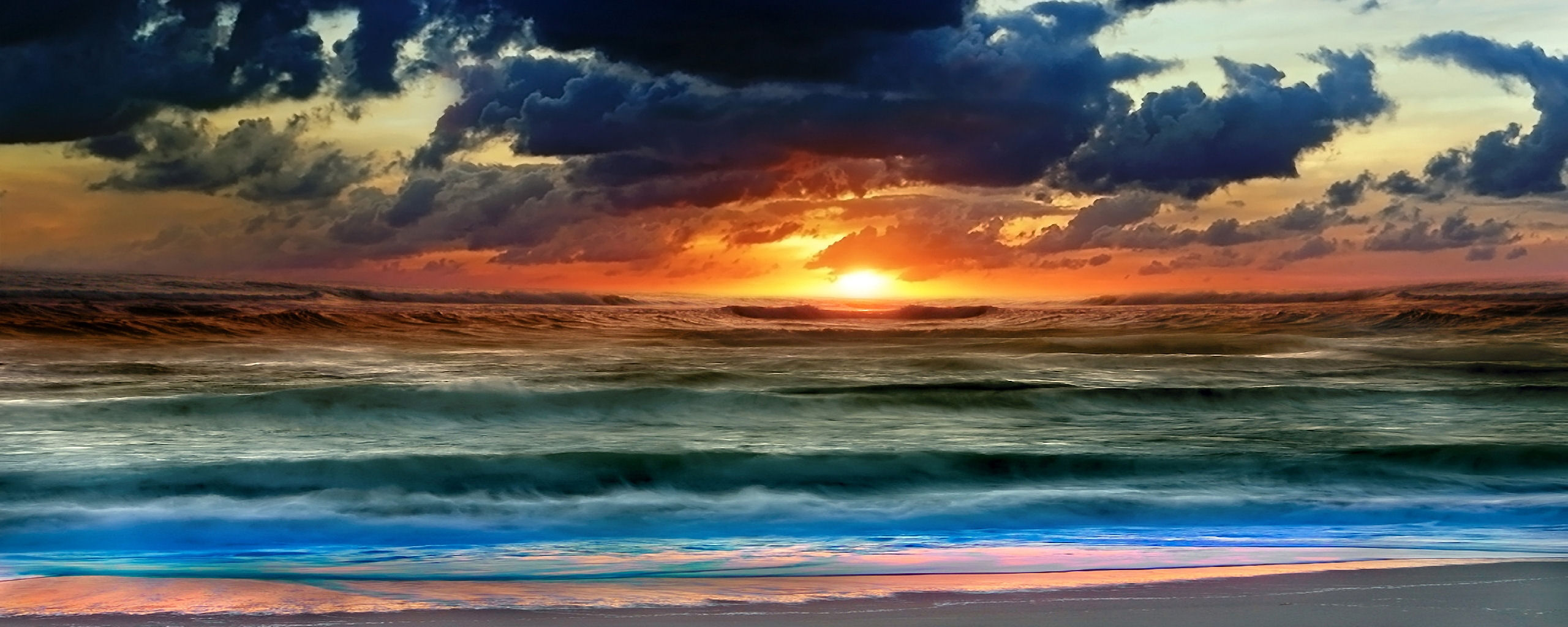 Dual Screen Backgrounds, Colorful Clouds Dual Screen Backgrounds, #19292