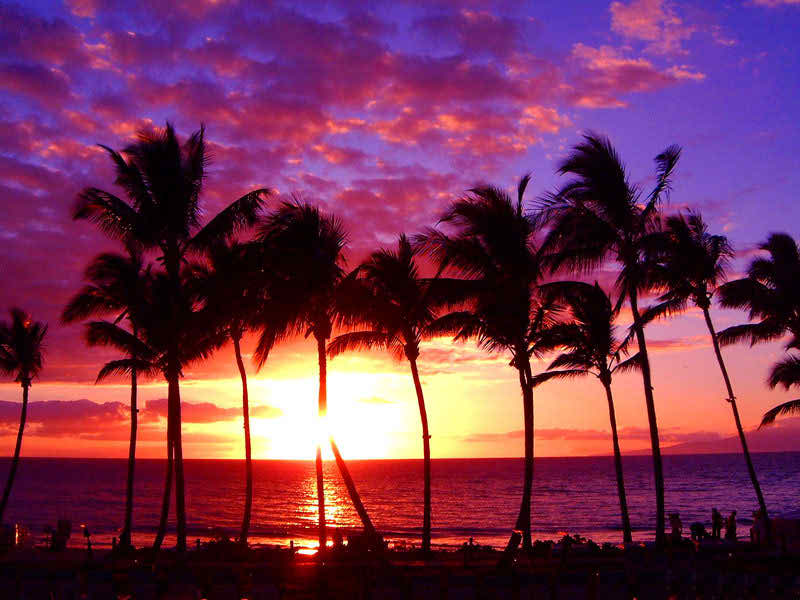 Hawaii Beach Sunset Wallpaper, Widescreen Hawaii Beach Sunset Wallpaper
