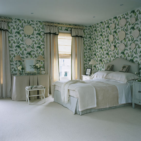 bedroom paper designs wallpapers floral dazzling botanical motif retro zuhairah interior am walls behind super bold housetohome