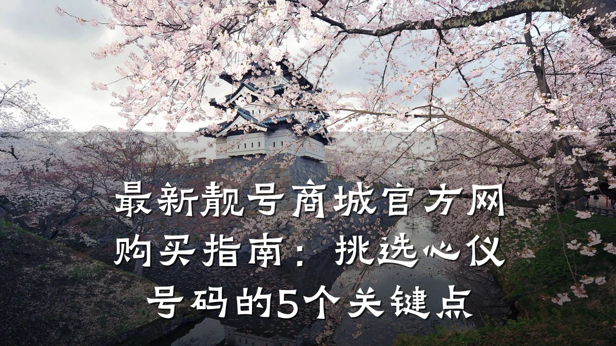 最新靓号商城官方网购买指南:挑选心仪号码的5个关键点