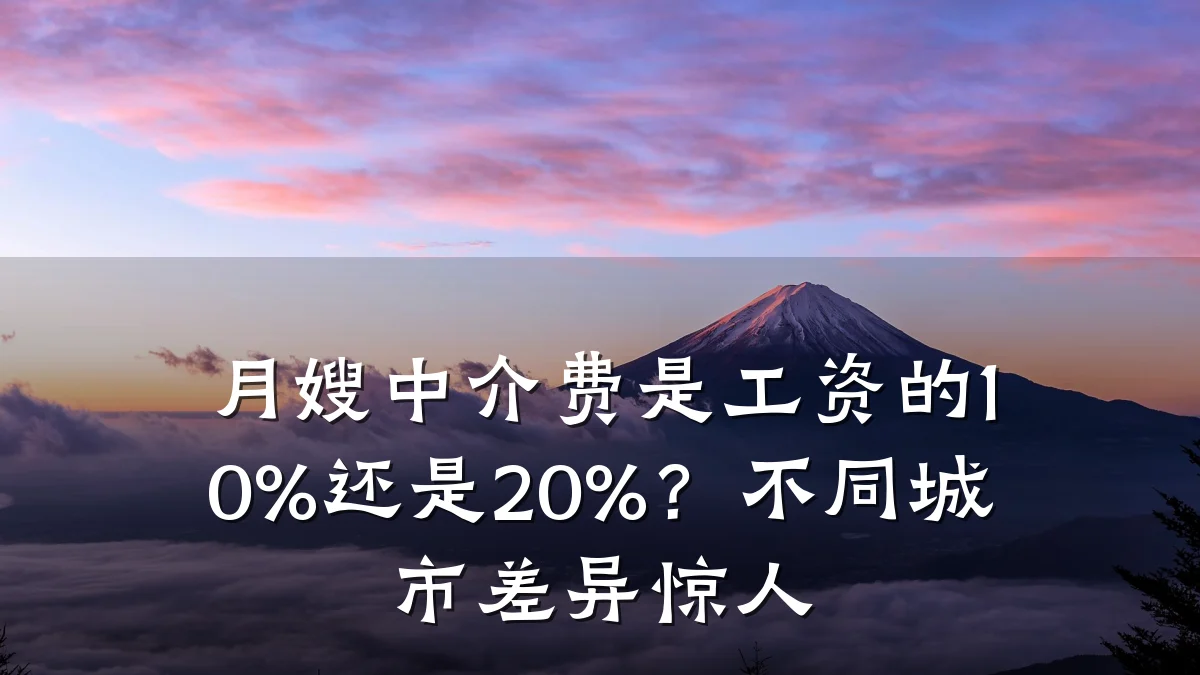 月嫂中介费是工资的10%还是20%?不同城市差异惊人