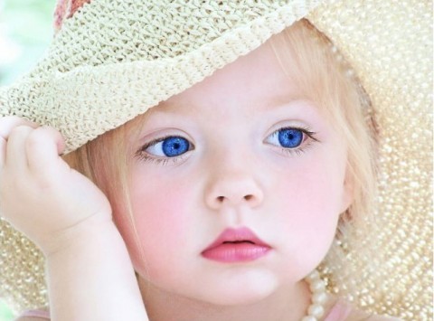 Cute Baby Girl having blue eyes