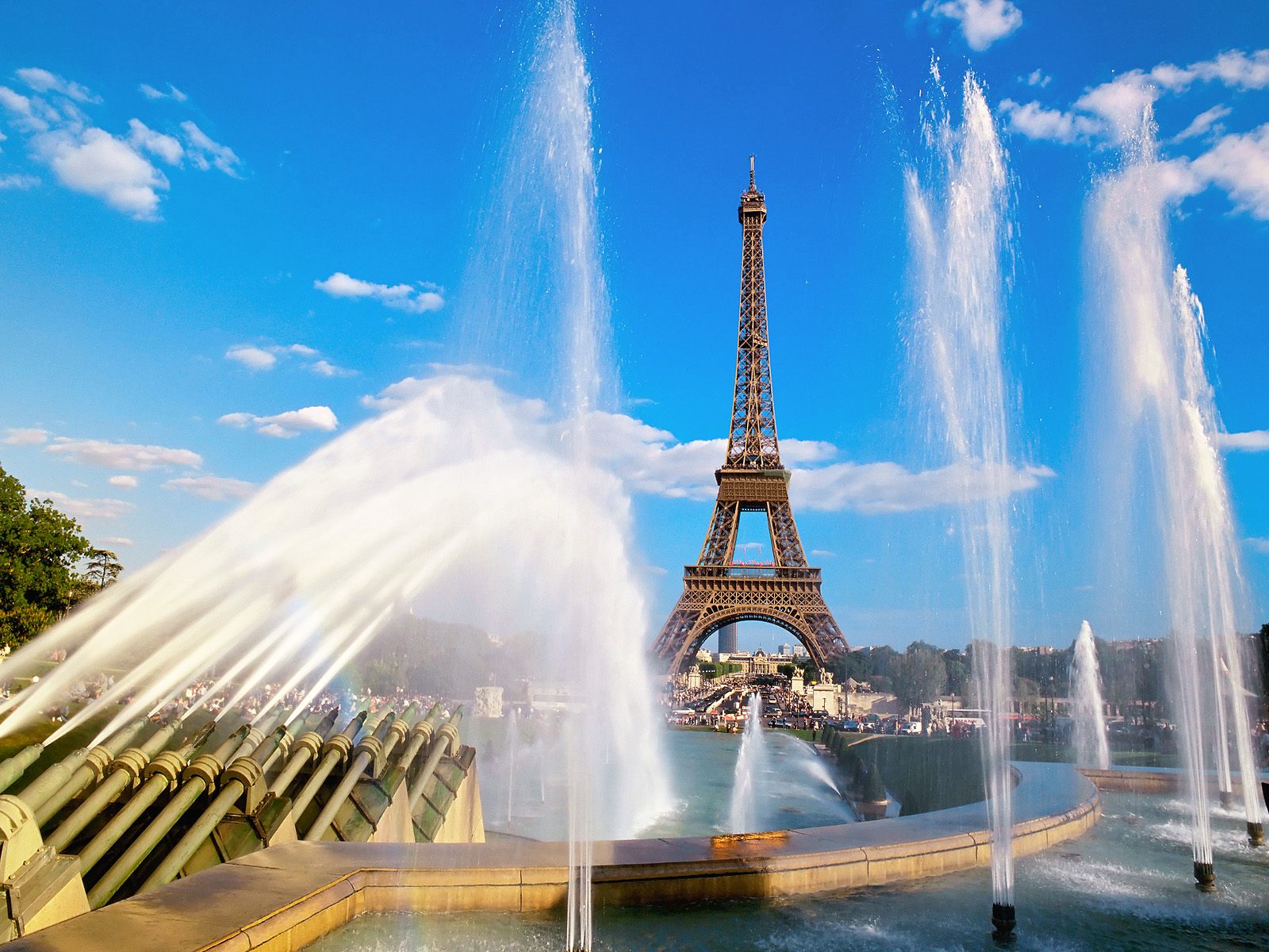 eiffel tower fountain in paris, france