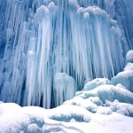 snow falling waterfall picture