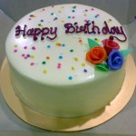 white birthday cake