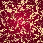 red floral wallpaper