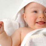 baby on towel picture
