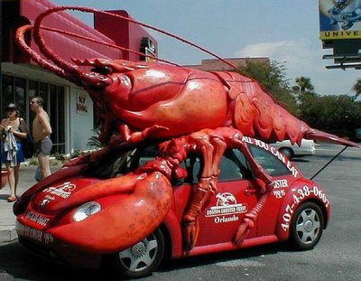 red strange car picture