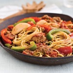 spaghetti sausage peppers picture