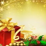 wallpaper christmas presents gold