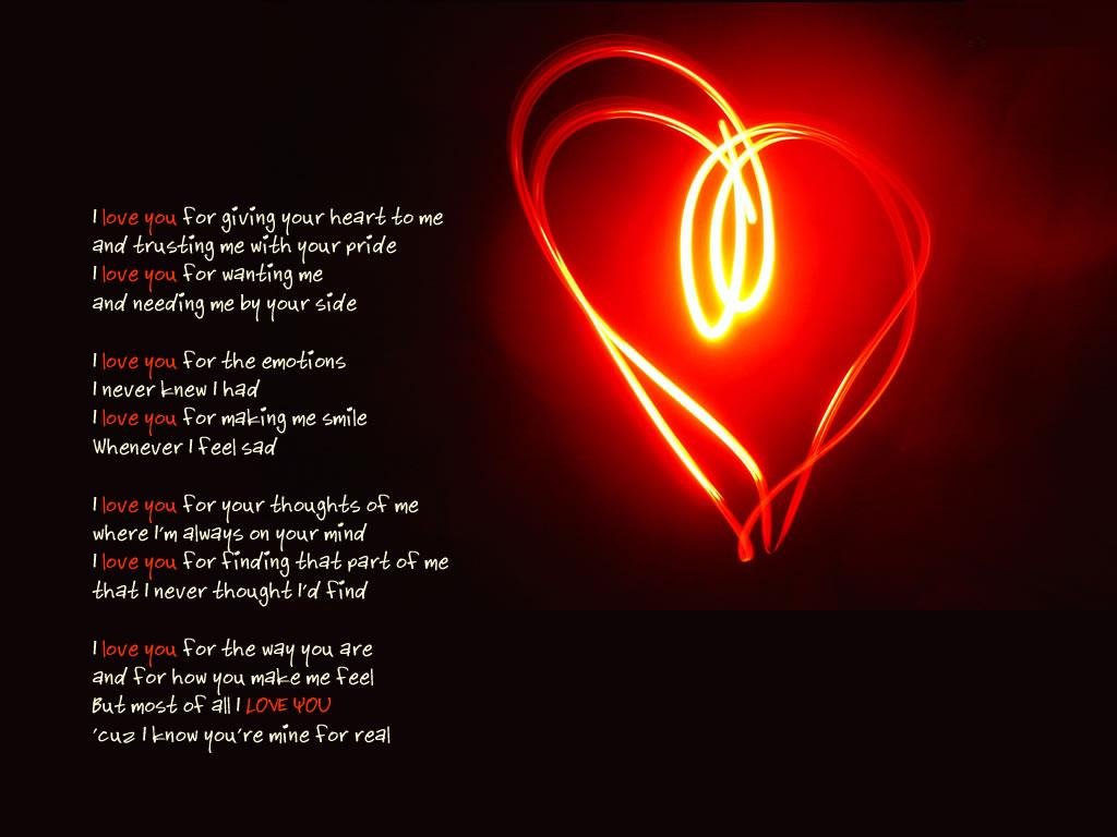 red pictures of love poems