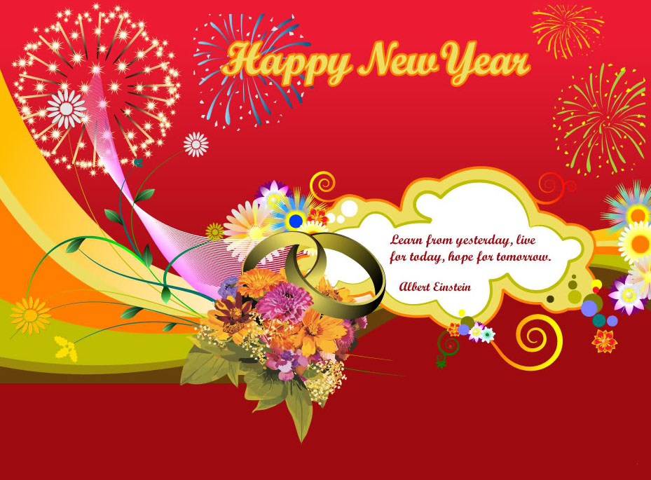 red new year greeting ecards