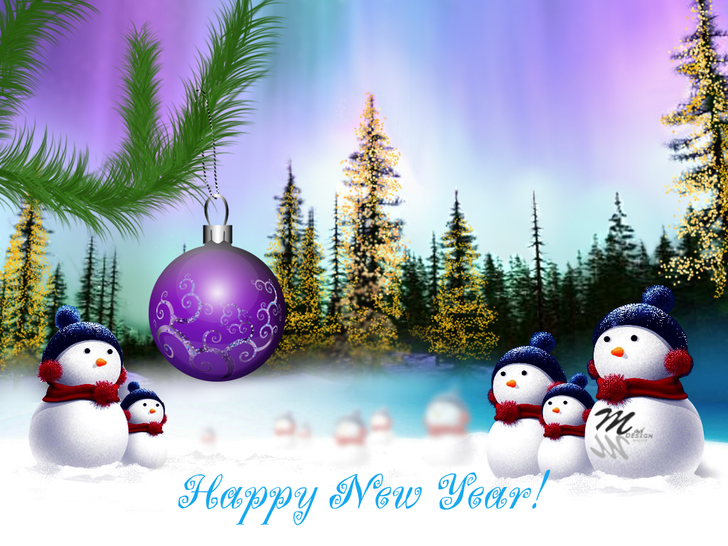 fractal new year greeting card