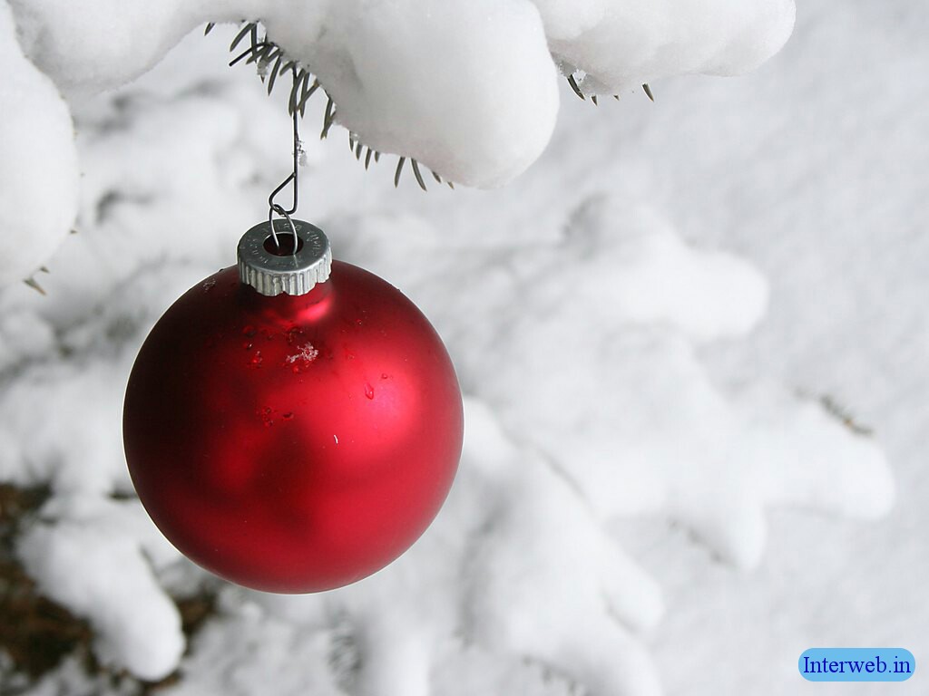 red ball red snowy christmas backgrounds