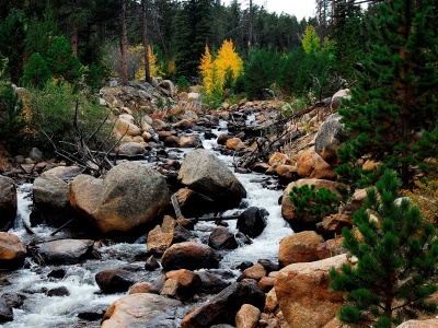 widescreen mountain river image
