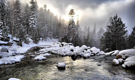wonderful snow river photos