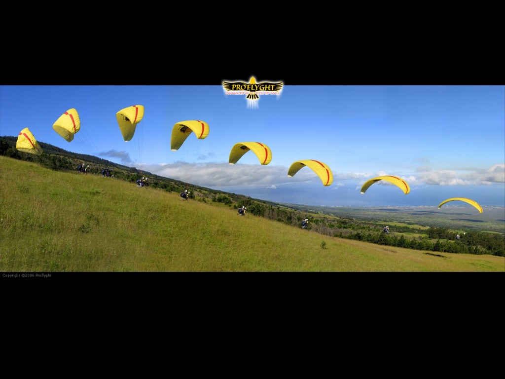 tream of row paragliders