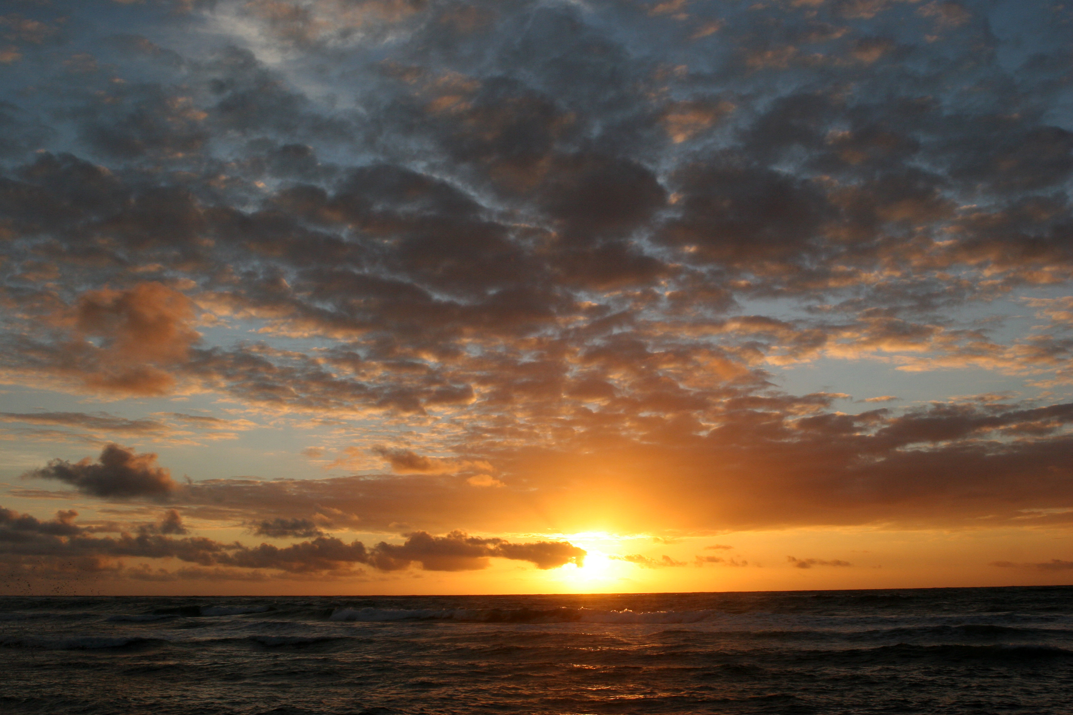 cloudy weather sunset on horizon