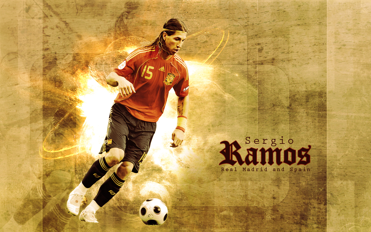 golden background sergio ramos