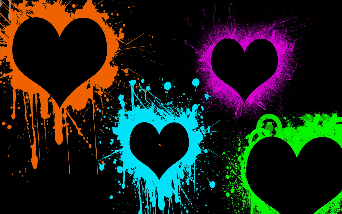 painted hearts colourful painting image