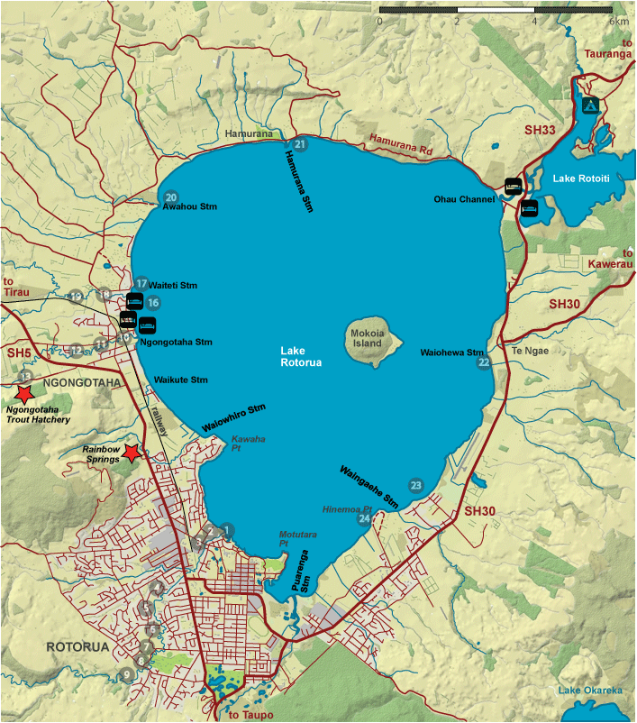 map of lake rotorua photos