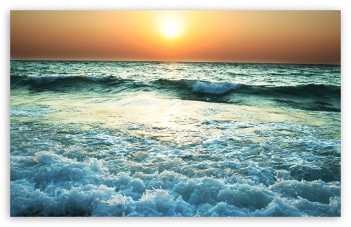 sundown hd sea water image