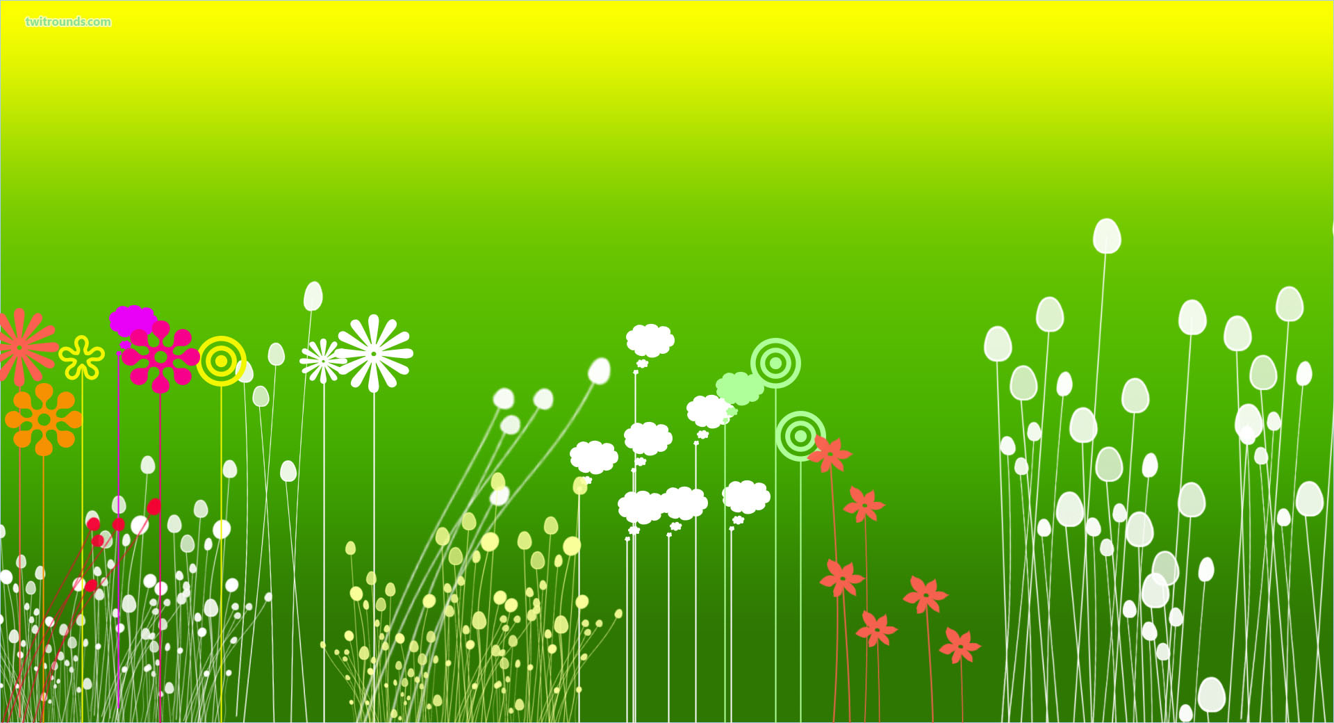 animated green flowers image pc