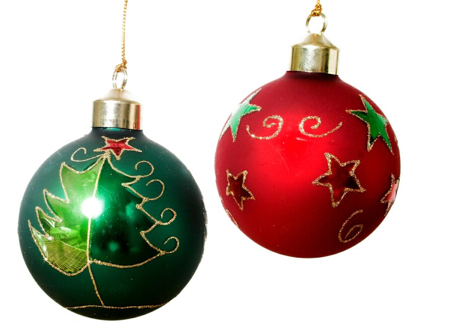 red with green christmas decoration images