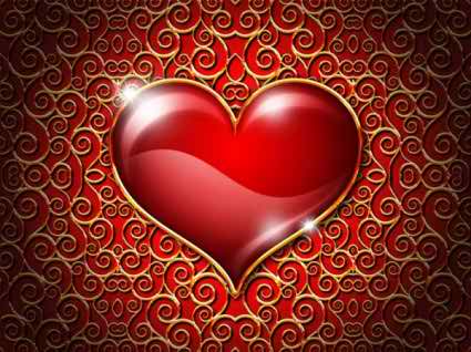 red heart love background