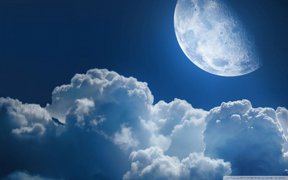 clouds and moon wallpaper
