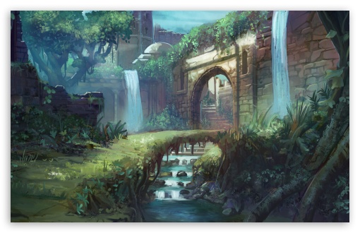 castle path painting wallpapers