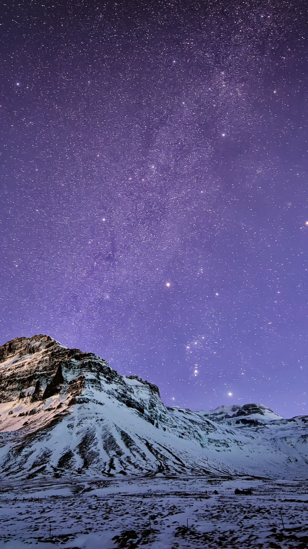 snow mountain stars wallpaper
