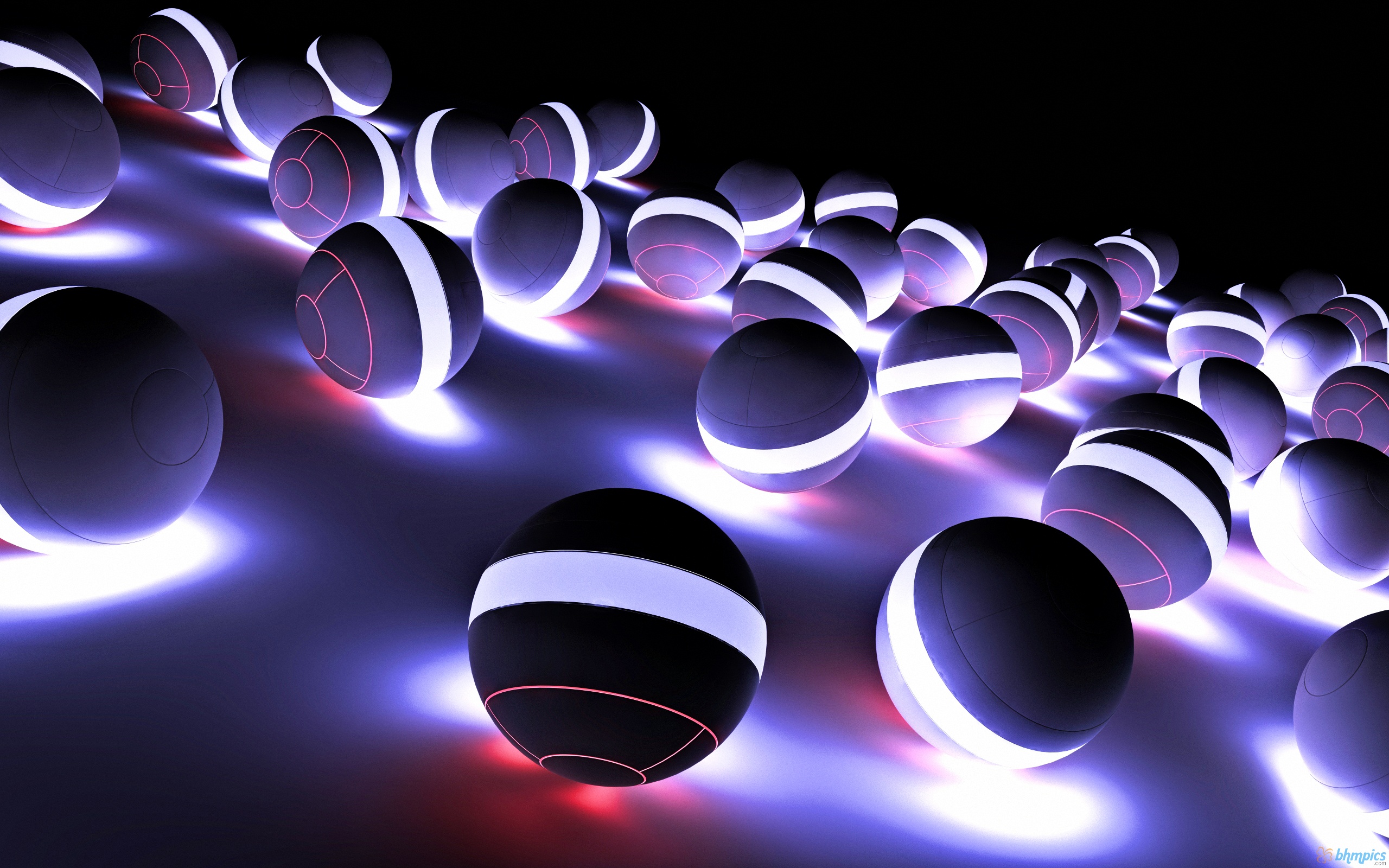 3d neon ball hd wallpaper