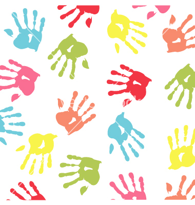 baby colored handprint wallpaper