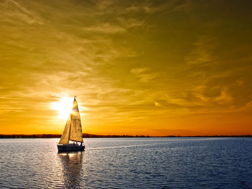 sundown sailing wallpaper