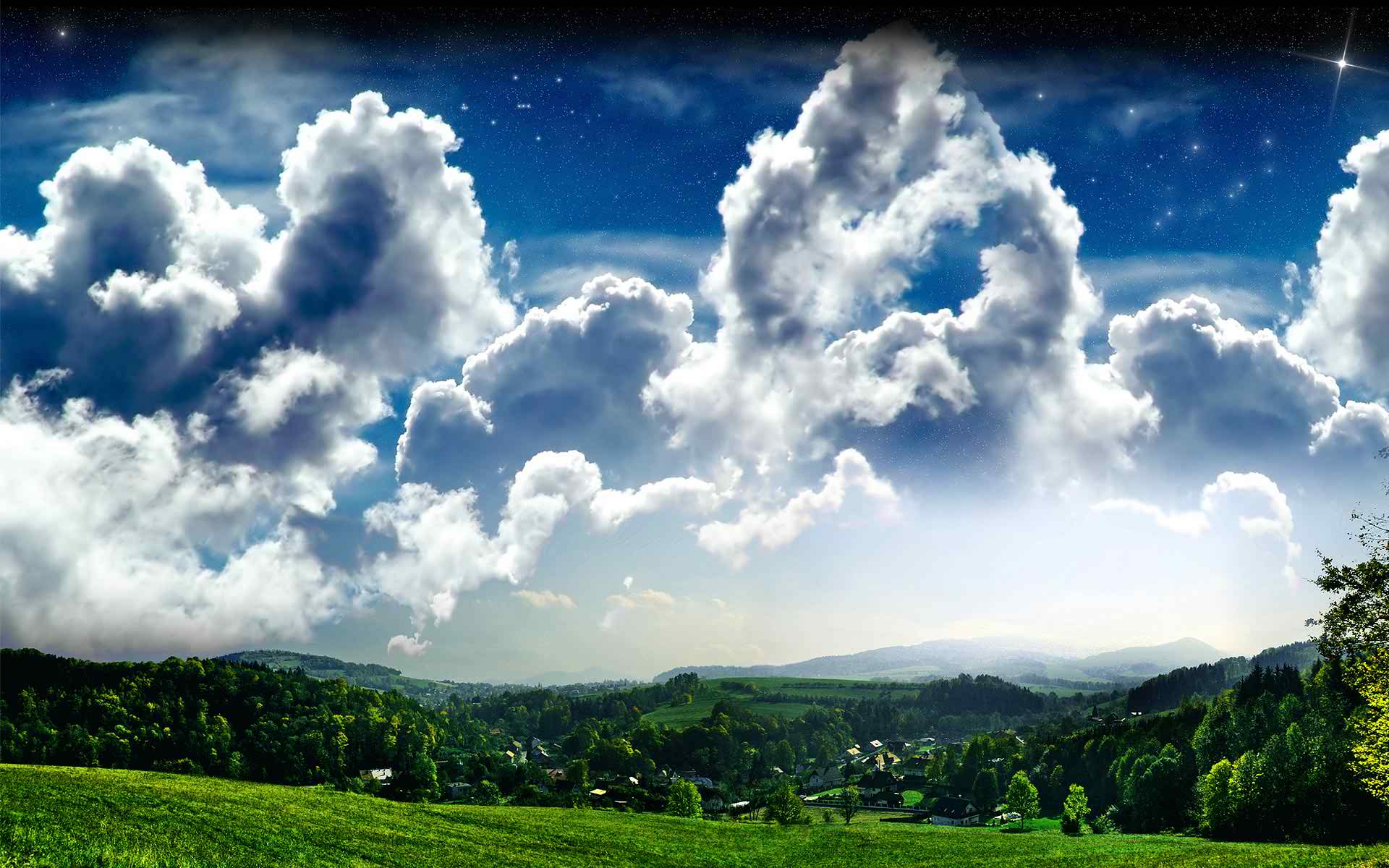 cloudy weather landscape background