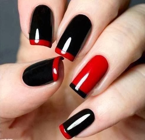 black and red nails art photos
