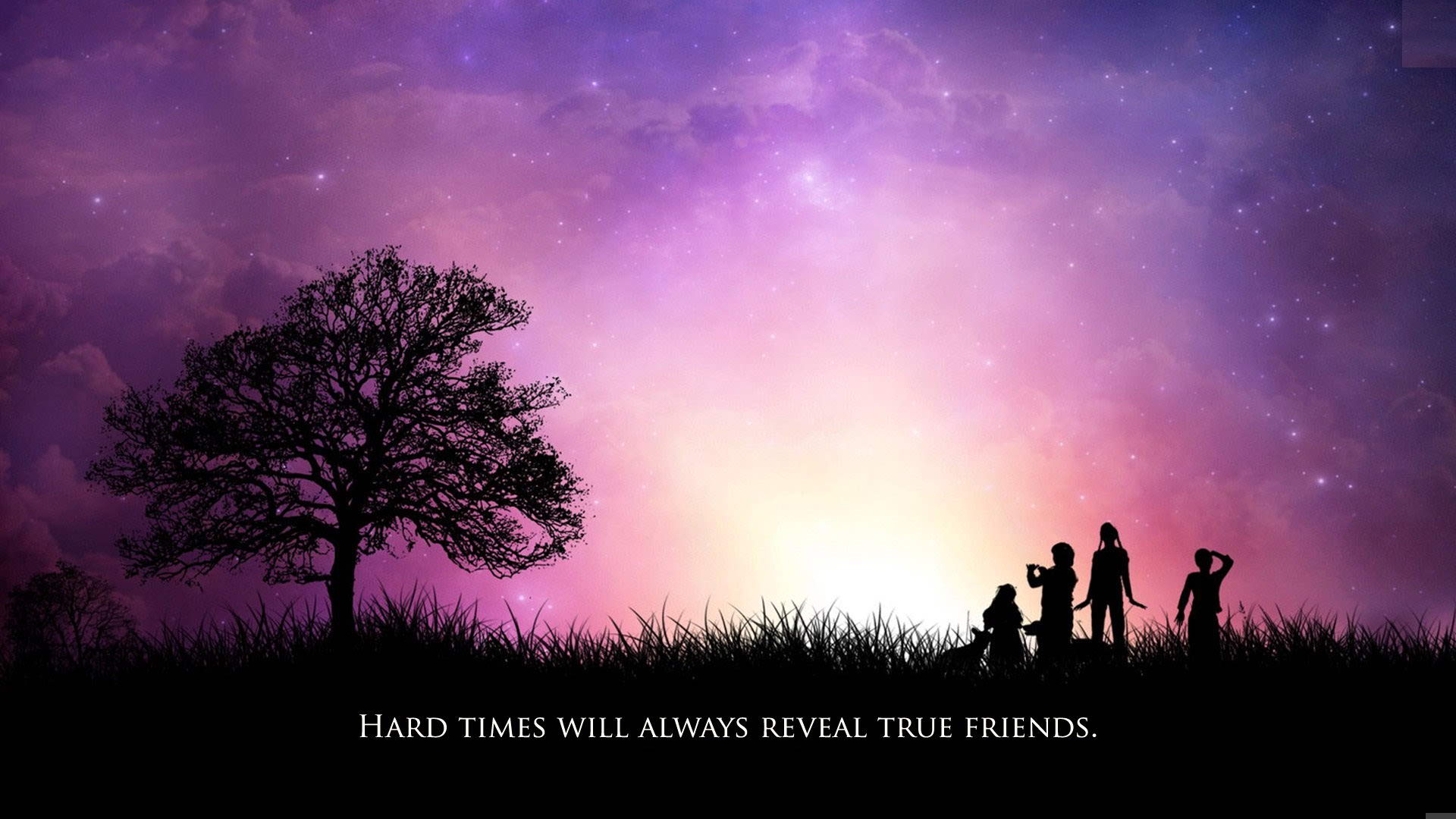 purple sky friendship background
