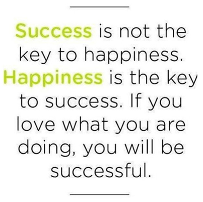 success is not the key to happiness