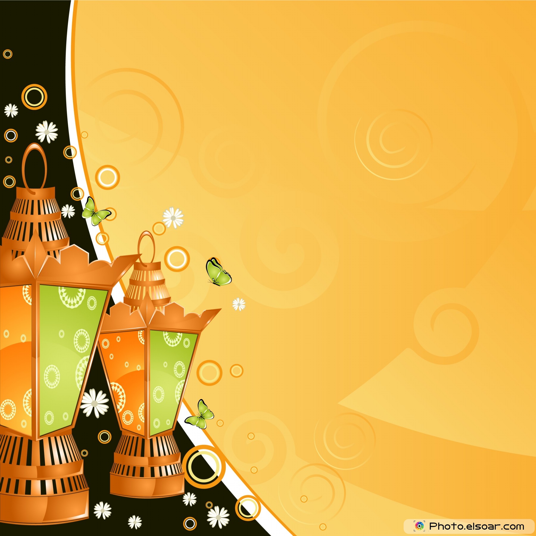 ramadan lanterns on colorful background