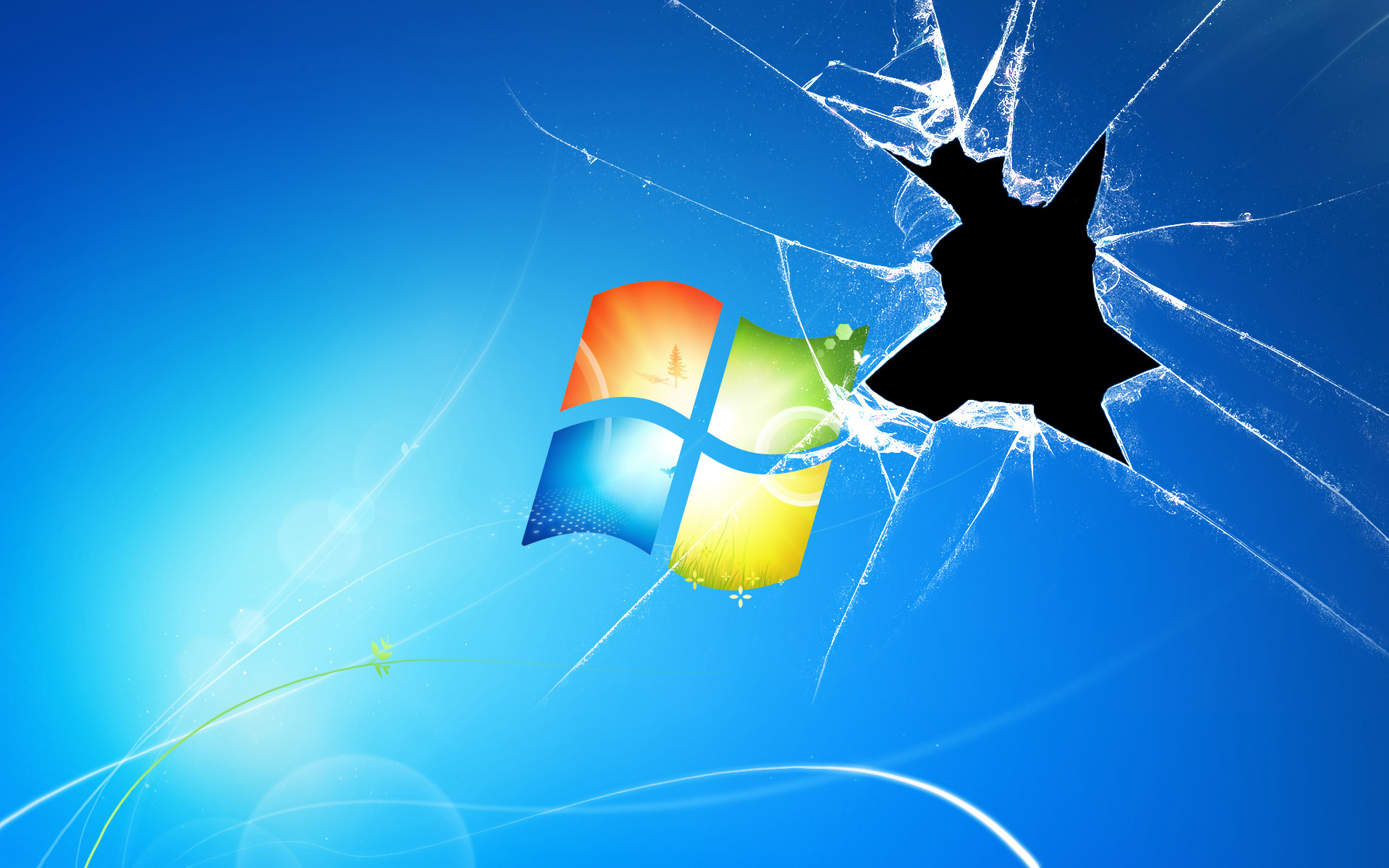 broken windows glass desktop