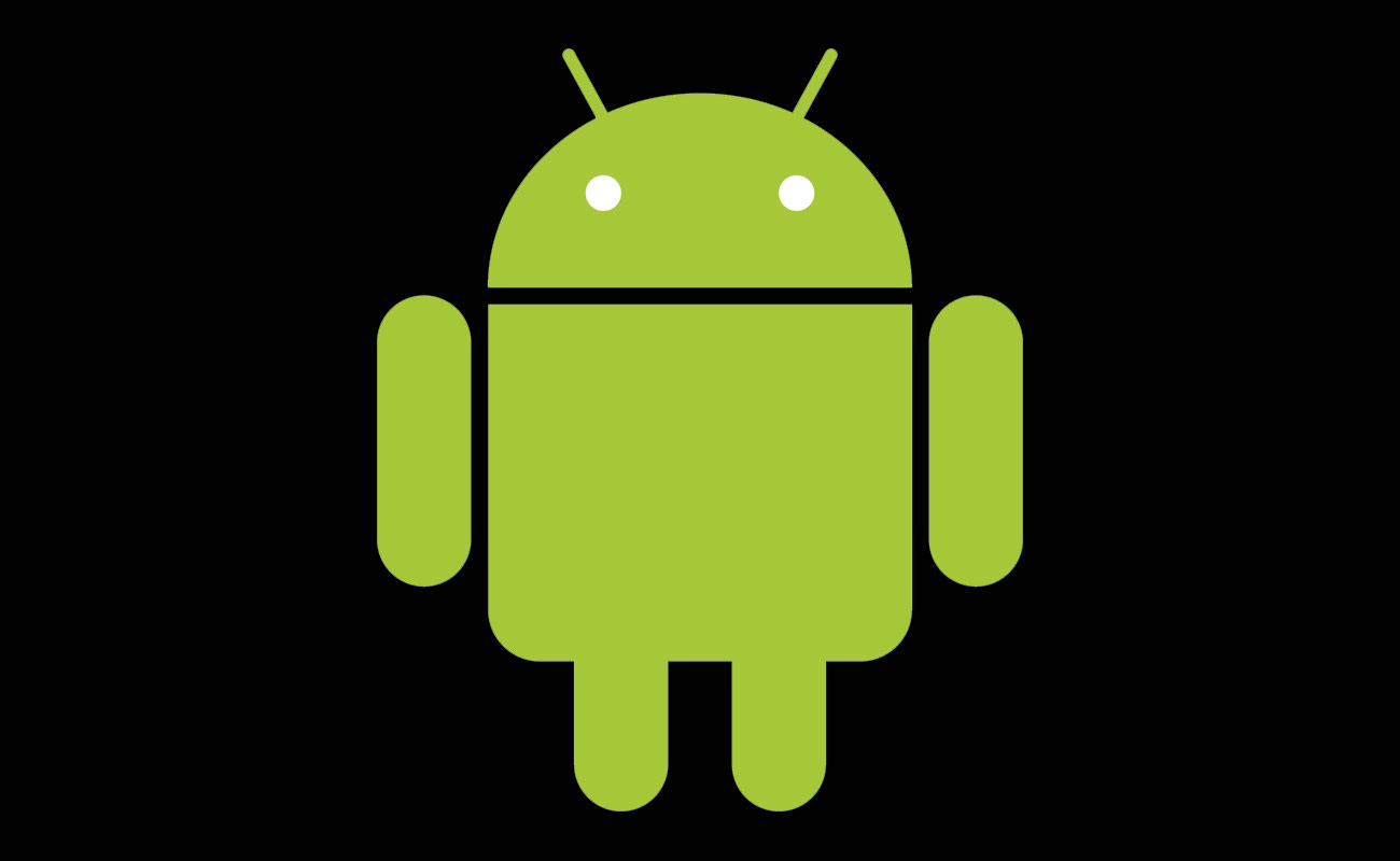 black background android logo