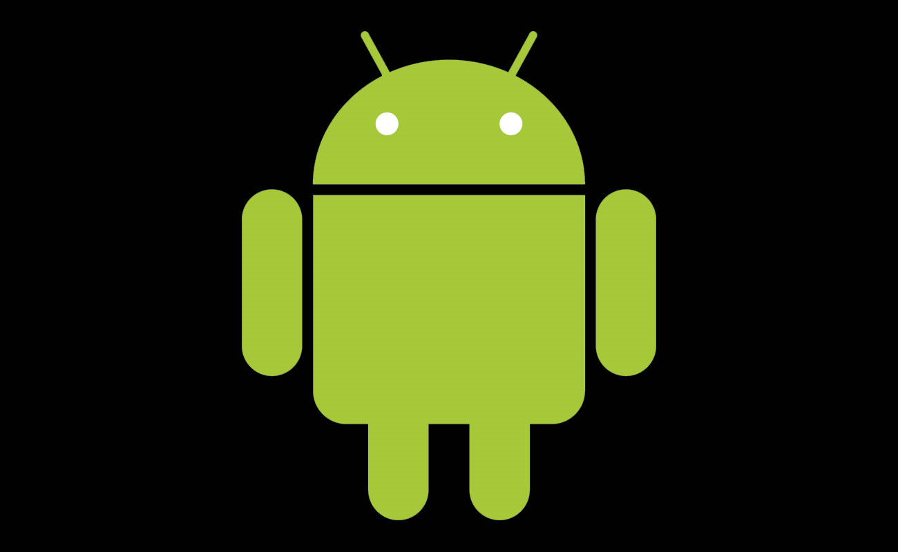 black background android logo