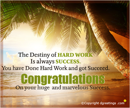 the destiny of hard work is always success