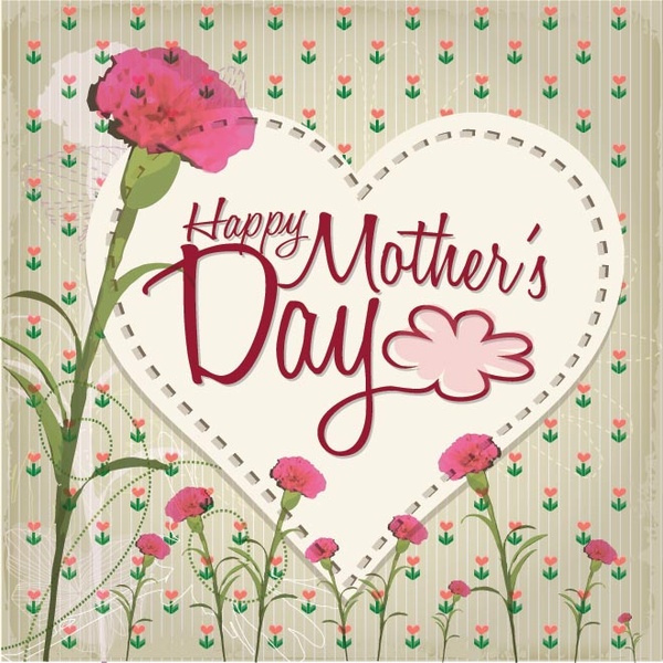 free vector mother day lovely greeting card