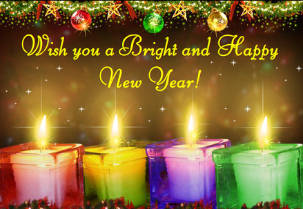 colorful candles happy new year