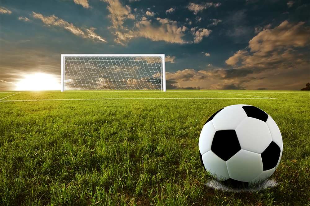 soccer ball and field