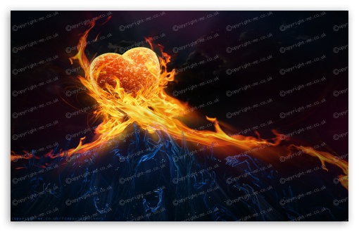 download love on fire wallpaper