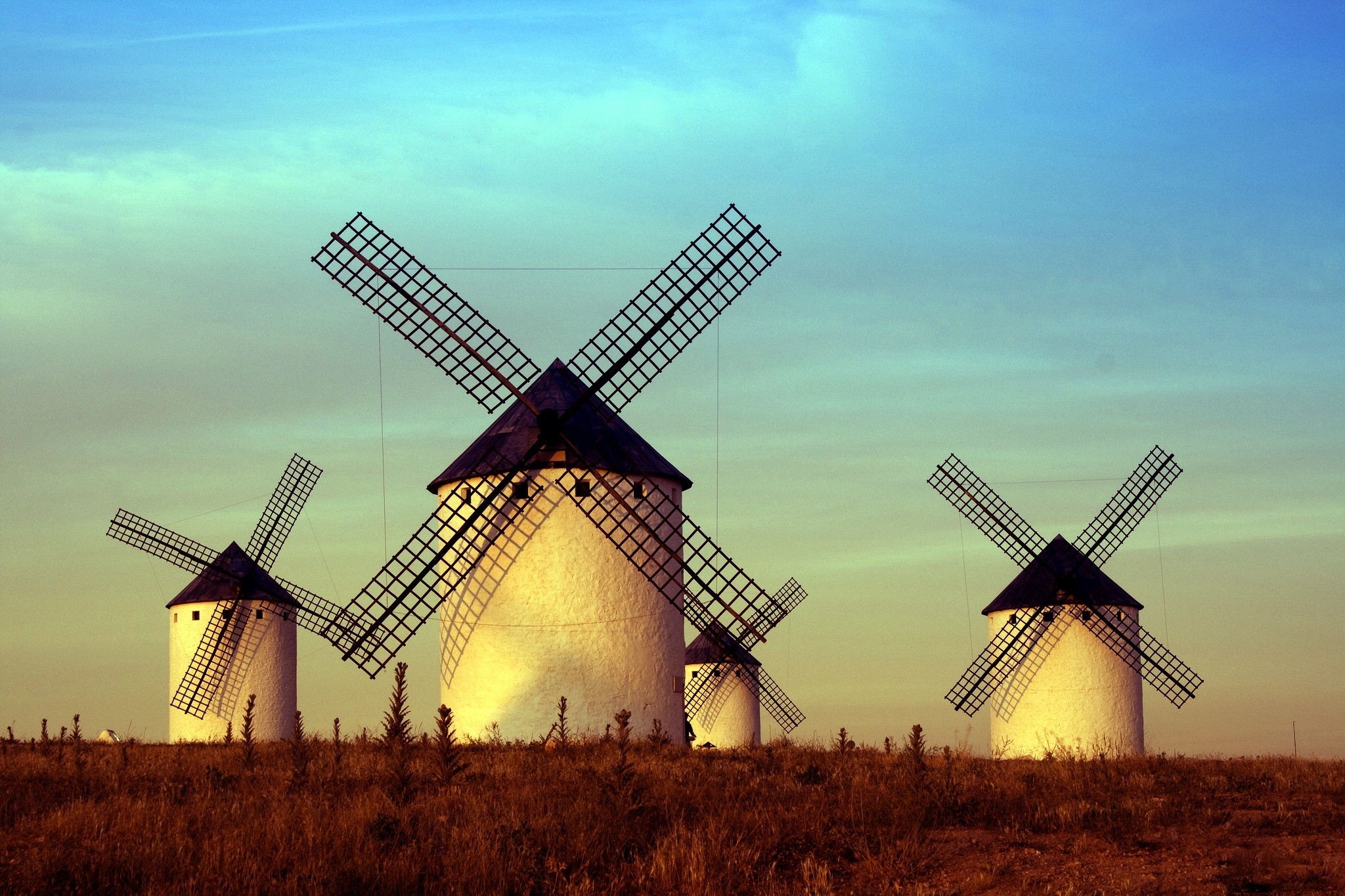 widescreen natural windmill image