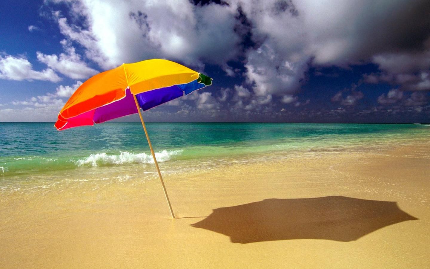 colorful umbrella beach image